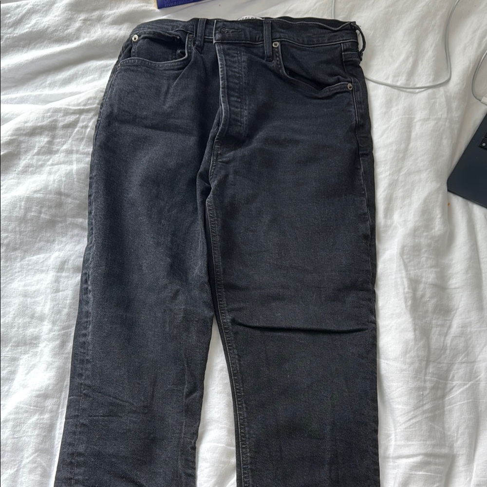 Agolde Black Straight Leg Jeans
